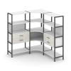 Shelf System Трехсекционный угловой стеллаж четырехярусный с ящиками SN.STMU-431 Белый/Дуб Наварра/М