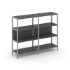 Shelf System Двухсекционный стеллаж трехярусный SN.STM-321 Антрацит/Металл Серый 1590*400*1246