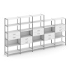 Shelf System Пятисекционный стеллаж пятиярусный с ящиками SN.STM-551 Белый/Металл Серый 3930*400*198