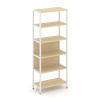 Shelf System Односекционный стеллаж пятиярусный SN.STM-511 Акация Лорка/Металл Белый 810*400*1980