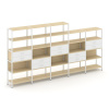Shelf System Пятисекционный стеллаж пятиярусный с ящиками SN.STM-551 Акация Лорка/Белый/Металл Белый