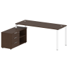 Metal System Рабочая станция с тумбой на П-образном м/к БП.РС-СТС-2.5 (L) Венге Цаво/Металл Белый 19
