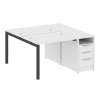 Metal System Quattro Рабочая станция с тумбой на П-образном м/к 50БП.РС-СТП-2.1 Белый/Металл Антраци