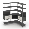 Shelf System Трехсекционный угловой стеллаж пятиярусный с ящиками SN.STMU-531 Антрацит/Дуб Наварра/М