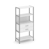 Shelf System Односекционный стеллаж четырехярусный с ящиками SN.STM-412 Белый/Металл Серый 810*400*1