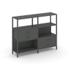 Shelf System Двухсекционный стеллаж трехярусный с ящиками SN.STM-323 Антрацит/Металл Антрацит 1590*4