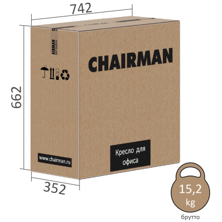Кресло руководителя CHAIRMAN 500 ЛТ (LT) Б/П черный