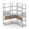 Shelf System Трехсекционный угловой стеллаж пятиярусный с ящиками SN.STMU-531 Белый/Дуб Табак/Металл
