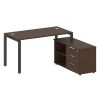 Metal System Рабочая станция с тумбой на П-образном м/к БП.РС-СТС-2.3 (R) Венге Цаво/Металл Антрацит