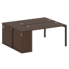 Metal System Quattro Рабочая станция с шкафом-купе на П-образном м/к 50БП.РС-СШК-1.3 Т Венге Цаво/Ме