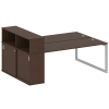 Metal System Quattro Рабочая станция с шкафом-купе на О-образном м/к 50БО.РС-СШК-2.5 Т Венге Цаво/Ме