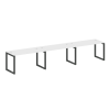 Metal System Quattro Рабочая станция на 3 места на О-образном м/к 50БО.СМ-3.3 Белый/Металл Антрацит