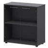 Шкаф низкий со стеклом СМШ28S Графит 792x380x811 Кортез