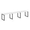 Metal System Quattro Рабочая станция на 3 места на О-образном м/к 50БО.СМ-3.2 Белый/Металл Антрацит