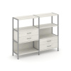 Shelf System Двухсекционный стеллаж трехярусный с ящиками SN.STM-323 Дуб Наварра/Металл Серый 1590*4