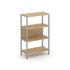Shelf System Односекционный стеллаж трехярусный SN.STM-311 Тиквуд Светлый/Металл Серый 810*400*1246