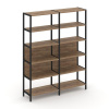 Shelf System Двухсекционный стеллаж пятиярусный SN.STM-521 Дуб Табак/Металл Черный 1590*400*1980