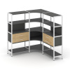 Shelf System Трехсекционный угловой стеллаж четырехярусный с ящиками SN.STMU-431 Антрацит/Тиквуд Све