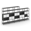Shelf System Пятисекционный стеллаж пятиярусный с ящиками SN.STM-551 Антрацит/Белый/Металл Антрацит