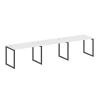 Metal System Quattro Рабочая станция на 3 места на О-образном м/к 40БО.СМ-3.2 Белый/Металл Антрацит