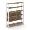 Shelf System Двухсекционный стеллаж пятиярусный SN.STM-521 Дуб Табак/Металл Белый 1590*400*1980
