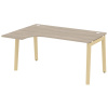 Onix Wood Стол эргономичный левый OW.SA-4 (L) Дуб Аттик/Дуб Светлый/Металл Белый 1580*1180*750 (800/