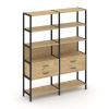 Shelf System Двухсекционный стеллаж пятиярусный с ящиками SN.STM-522 Тиквуд Светлый/Металл Черный 15