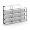 Shelf System Трехсекционный стеллаж четырех/трехярусный SN.STM-432 Белый/Металл Черный 2370*400*879