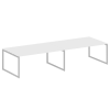 Metal System Quattro Перег. стол (2 столешницы) на О-образном м/к 40БО.ПРГ-2.5 Белый/Металл Серый 36