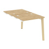 Onix Wood Стол-приставка двойной OW.D.SPR-0.7 Тиквуд Светлый/Дуб Светлый/Металл Белый 780*1475*750