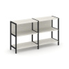 Shelf System Двухсекционный стеллаж двухярусный SN.STM-221 Дуб Наварра/Металл Черный 1590*400*879