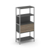 Shelf System Односекционный стеллаж четырехярусный с ящиками SN.STM-412 Антрацит/Вяз Благородный/Мет