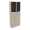 Onix Шкаф высокий широкий O.ST-1.7 R black Дуб Аттик/Cтекло Black 800*420*1977