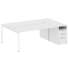 Metal System Quattro Рабочая станция с тумбой на П-образном м/к 50БП.РС-СТП-2.5 Белый/Металл Белый 2
