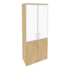 Onix Шкаф высокий широкий O.ST-1.2 R white Тиквуд Светлый/Стекло White 800*420*1977