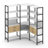 Shelf System Трехсекционный угловой стеллаж пятиярусный с ящиками SN.STMU-531 Белый/Тиквуд Светлый/М