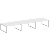 Metal System Quattro Рабочая станция на 6 раб. мест на О-образном м/к 50БО.СМ-6.5 Белый/Металл Серый