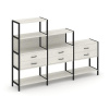 Shelf System Трехсекционный стеллаж четырех/трех/двухярусный с ящиками SN.STM-431 Дуб Наварра/Металл