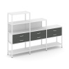 Shelf System Трехсекционный стеллаж четырех/трех/двухярусный с ящиками SN.STM-431 Белый/Антрацит/Мет