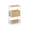 Shelf System Односекционный стеллаж трехярусный с ящиками SN.STM-312 Тиквуд Светлый/Металл Белый 810