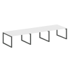 Metal System Quattro Переговорный стол (3 столешницы) на О-оразном м/к 50БО.ПРГ-3.3 Белый/Металл Ант
