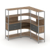Shelf System Трехсекционный угловой стеллаж четырехярусный с ящиками SN.STMU-431 Дуб Табак/Антрацит/