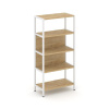 Shelf System Односекционный стеллаж четырехярусный SN.STM-411 Тиквуд Светлый/Металл Белый 810*400*16