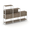 Shelf System Трехсекционный стеллаж четырех/трех/двухярусный с ящиками SN.STM-431 Вяз Благородный/Ме