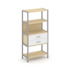 Shelf System Односекционный стеллаж четырехярусный с ящиками SN.STM-412 Акация Лорка/Белый/Металл Се