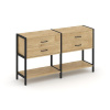 Shelf System Двухсекционный стеллаж двухярусный с ящиками SN.STM-222 Тиквуд Светлый/Металл Черный 15