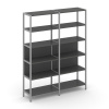 Shelf System Двухсекционный стеллаж пятиярусный SN.STM-521 Антрацит/Металл Серый 1590*400*1980