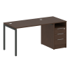 Metal System Quattro Рабочая станция с тумбой на П-образном м/к 40БП.РС-СТП-1.2 Венге Цаво/Металл Ан