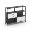 Shelf System Двухсекционный стеллаж трехярусный с ящиками SN.STM-323 Антрацит/Белый/Металл Черный 15