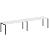 Metal System Quattro Рабочая станция на 2 места на П-образном м/к 50БП.СМ-2.5 Белый/Металл Антрацит